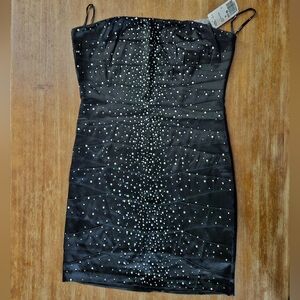 Forever 21 Black Strapless Dress with Rhinestones